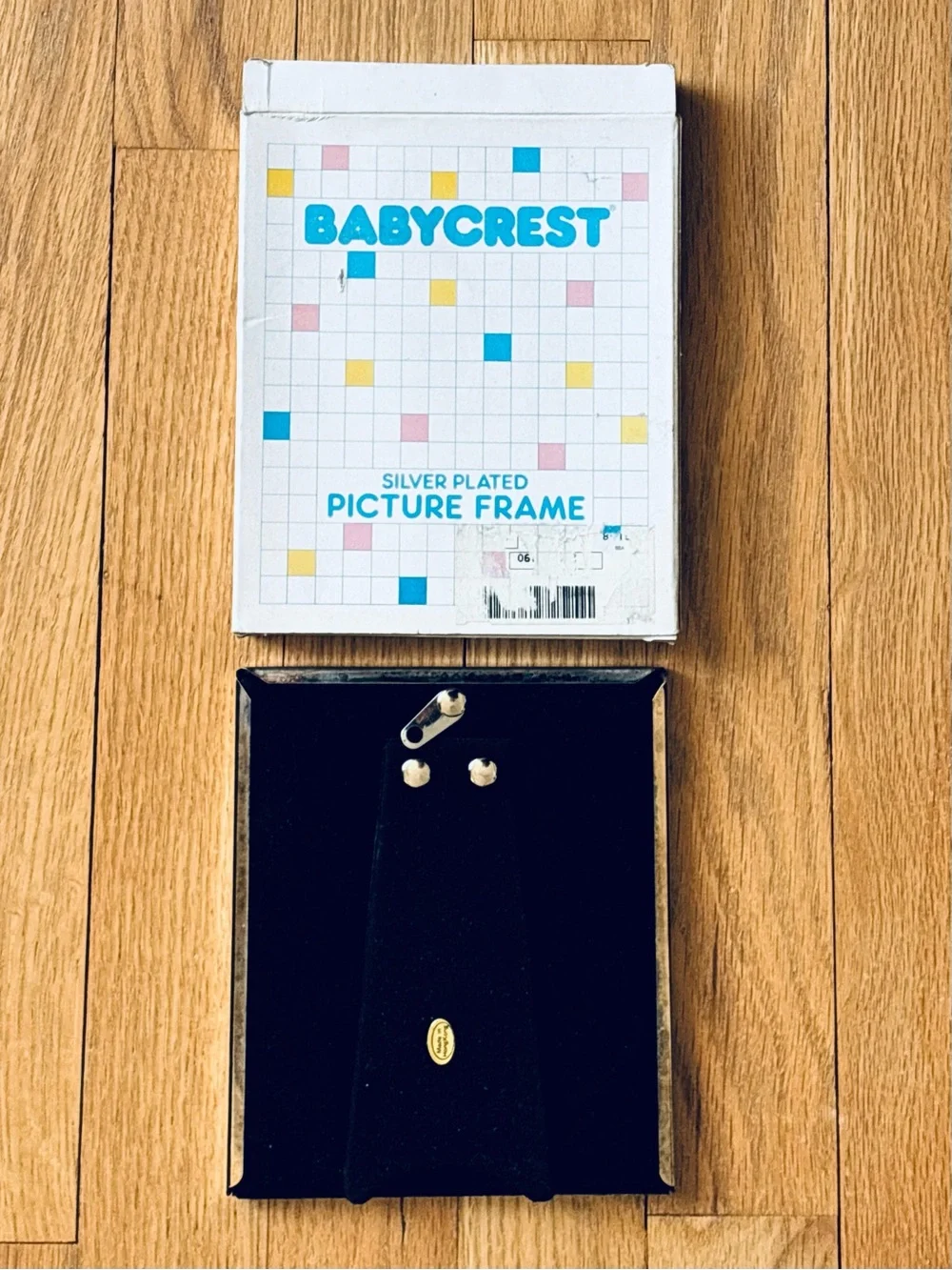 NIB BABYCREST SILVER PLATED Birth Record Picture Frame, New Vintage, 1980s